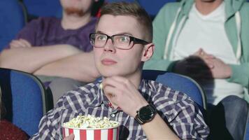 Man shows a gesture of Shh in the cinema video