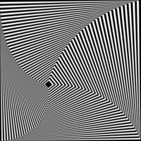 Black and white optical illusion. Abstract wavy stripes pattern vector