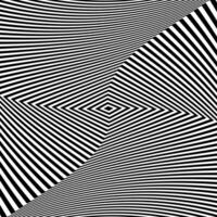 Black and white optical illusion. Abstract wavy stripes pattern vector