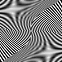 Black and white optical illusion. Abstract wavy stripes pattern vector