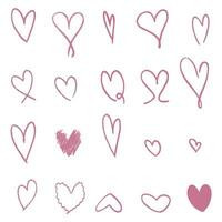 collecrion of 20 pink hearts vector