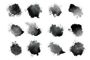 Set of Grunge Design Elements. Black blots. Brush Strokes. Vector illustration