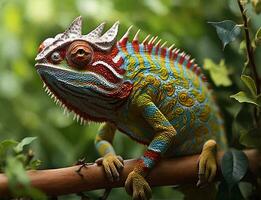Close-up composition showcasing the texture and patterns of a chameleon's tail photo