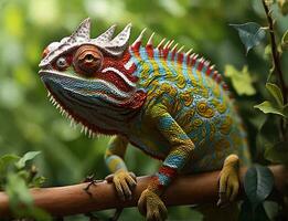 Close-up composition showcasing the texture and patterns of a chameleon's tail photo