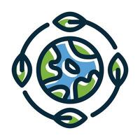 Ecology Vector Thick Line Filled Dark Colors