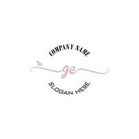 GE Initial logo monogram butterfly handwriting signature vector