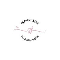ZF Initial logo monogram butterfly handwriting signature vector