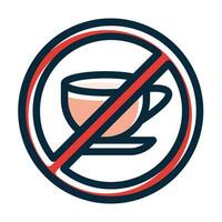 No Caffeine Vector Thick Line Filled Dark Colors