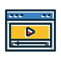 Video Player Vector Thick Line Filled Dark Colors