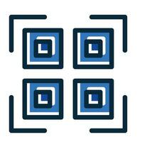 qr código vector grueso línea lleno oscuro colores