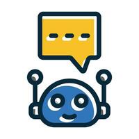 Chatbot Vector Thick Line Filled Dark Colors