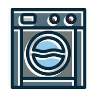 Washing Machine Vector Thick Line Filled Dark Colors