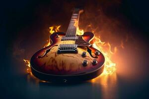 Electric guitar fire classic design. Generate Ai photo