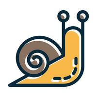 Snail Vector Thick Line Filled Dark Colors