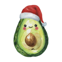 Avocat portant une Père Noël chapeau ai génératif png