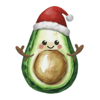 aguacate vistiendo un Papa Noel sombrero ai generativo png