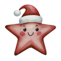 Star Cute Wearing A  Santa Hat  AI Generative png