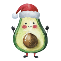 Avocado Wearing A Santa Hat  AI Generative png