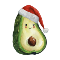 aguacate vistiendo un Papa Noel sombrero ai generativo png