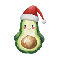 aguacate vistiendo un Papa Noel sombrero ai generativo png