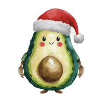 aguacate vistiendo un Papa Noel sombrero ai generativo png