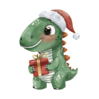 Dinosaur Wearing A Santa hat  AI Generative png