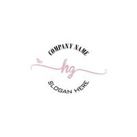 HG Initial logo monogram butterfly handwriting signature vector