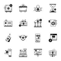 Collection of Cryptocurrency Trading Linear Icons vector