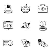 Bundle of Crypto Assets Linear Icons vector