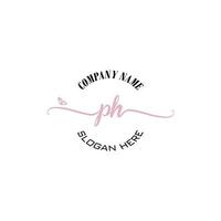 PH Initial logo monogram butterfly handwriting signature vector