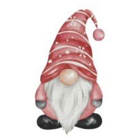 Natale gnomo indossare un' Santa cappello ai generativo png