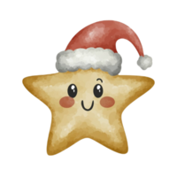 estrella linda vistiendo un Papa Noel sombrero ai generativo png