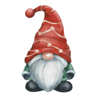 Natale gnomo indossare un' Santa cappello ai generativo png