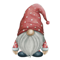 Natale gnomo indossare un' Santa cappello ai generativo png