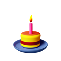 Cake Candle Birthday AI Generative png