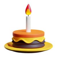 Cake Candle Birthday AI Generative png