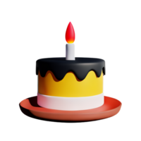 Cake Candle Birthday AI Generative png