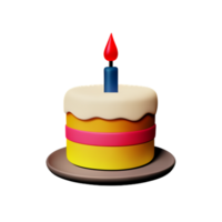 Cake Candle Birthday AI Generative png