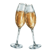 Wein Glas und Flasche ai generativ png