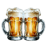 Two Beer Glasses Collide AI Generative png