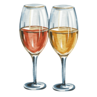 Wein Glas und Flasche ai generativ png