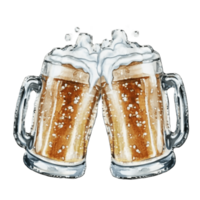 deux Bière des lunettes entrer en collision ai génératif png