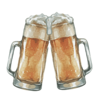 deux Bière des lunettes entrer en collision ai génératif png