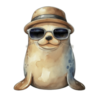 Seal Cap Cute AI Generative png