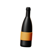 Wine Bottle With A Glass AI Generative png