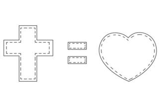 The Religious symbol of the Cross Equal Love in black and white vector