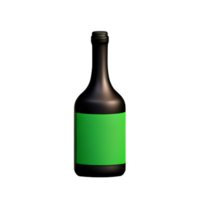 vino botella con un vaso ai generativo png