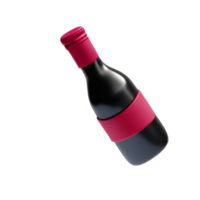 vin flaska med en glas ai generativ png