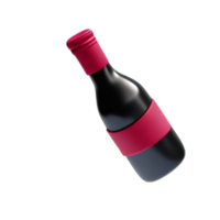 Wine Bottle With A Glass AI Generative png