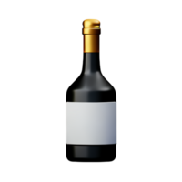 Wein Flasche mit ein Glas ai generativ png